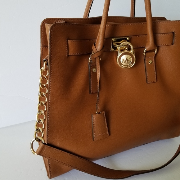 Michael Kors Large Hamilton Saffiano Tote Camel / Cognac Bag - Picture 2 of 12